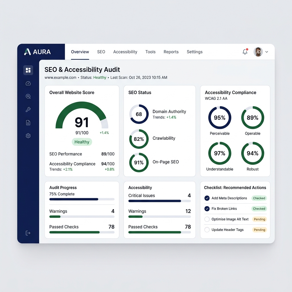 SEO Audit dashboard mockup